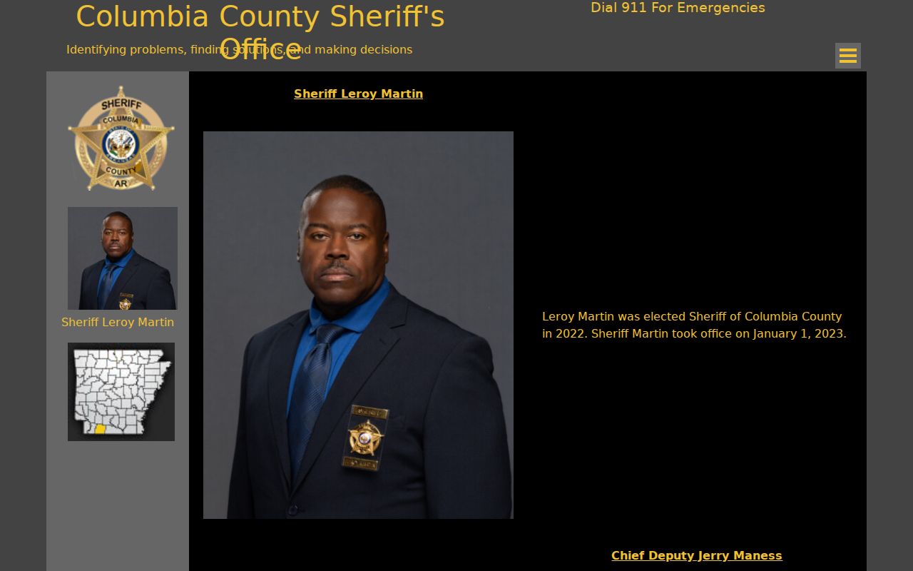 Columbia County warrant records administration roles