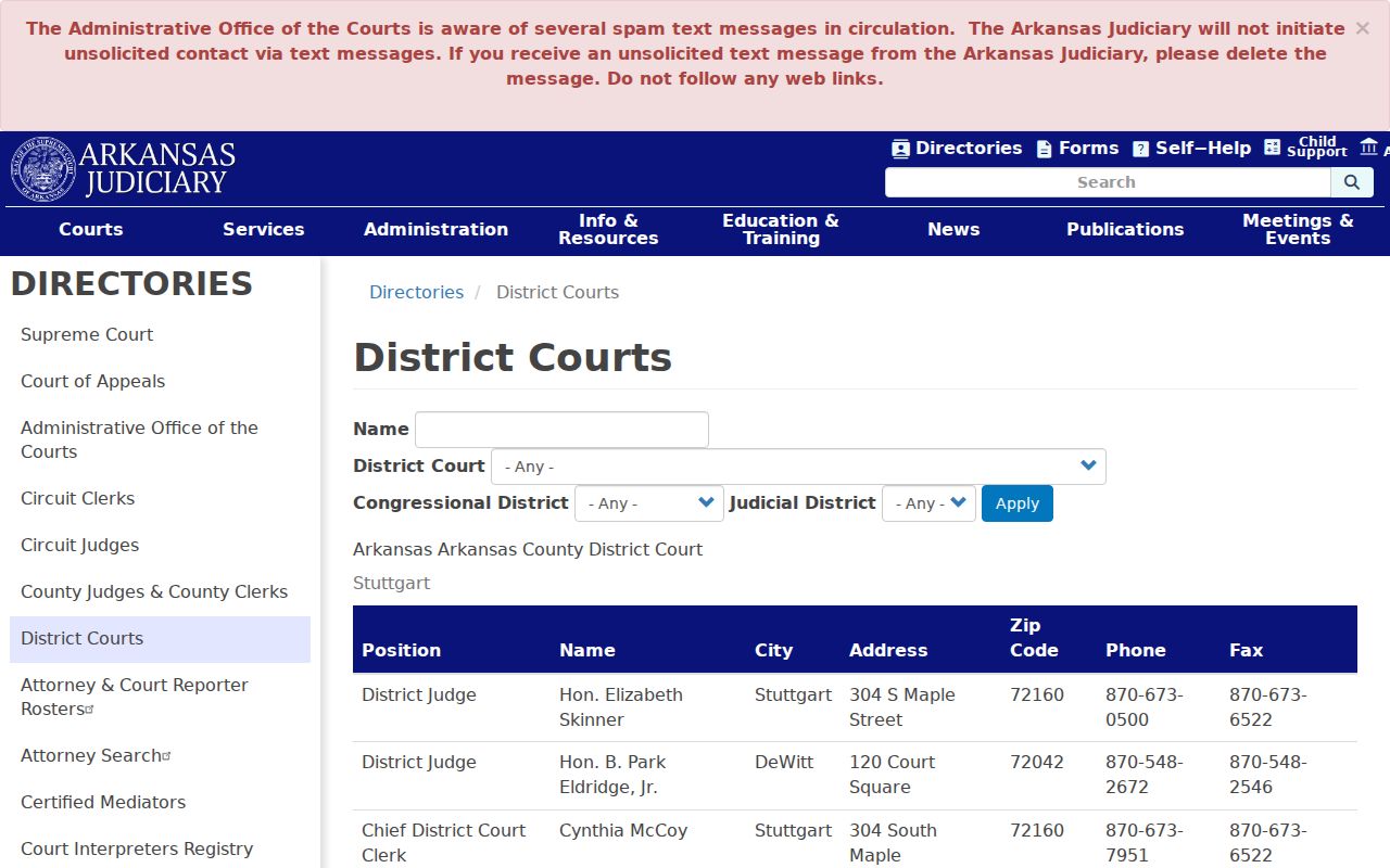Columbia County city court warrant district court directory