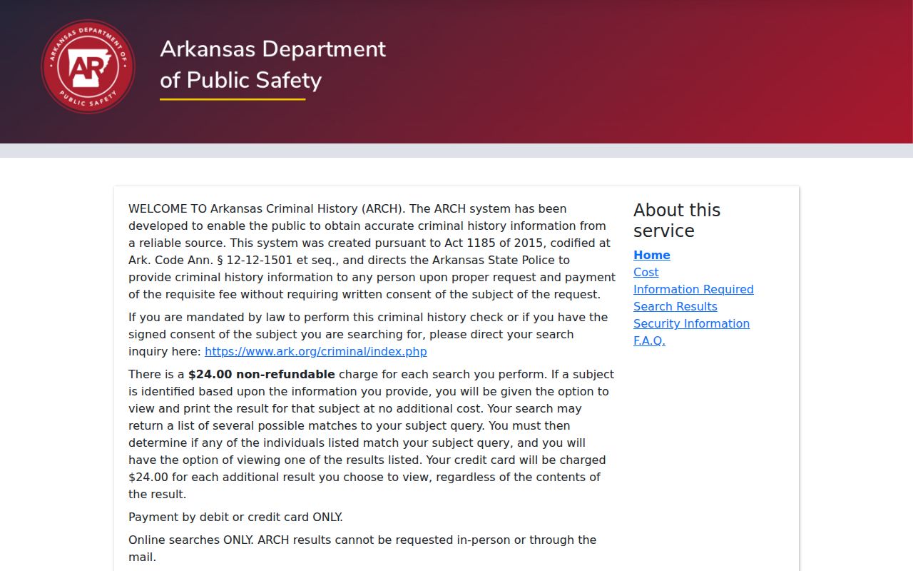 Columbia County traffic warrant and separate ARCH criminal history screen
